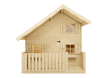 Spielhaus Kinderspielhaus Tom L 15 mm naturbelassen mit Veranda – Bild 7