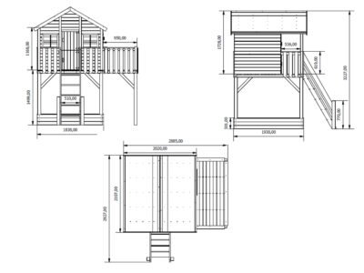 Stelzenhaus Big House XL KDI inkl. Doppelschaukel und Rutsche grau – Bild 5