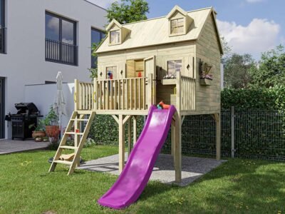 Stelzenhaus Madrid KDI inkl. Rutsche pink – Bild 2