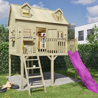 Stelzenhaus Madrid KDI inkl. Rutsche pink